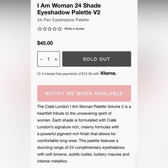 NWT- Ciate- “I am woman…” Eyeshadow Palette. 35G- Volume 2- W/ fun Purple Colors - Picture 7 of 12